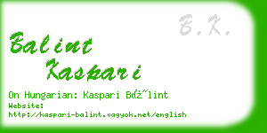 balint kaspari business card